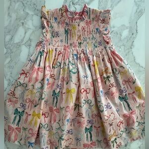 Pink Chicken Ruffled Pink Bow Dress